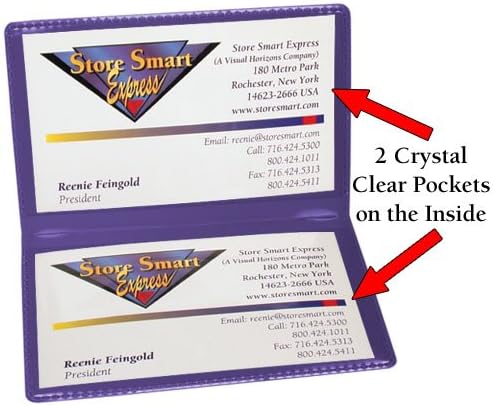 StoreSMART - Metallic Violet Folding Business Card Holders - 100 Pack - Polypropylene Plastic (RPP2915MV-100) - Image 5