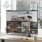WALI Vertical Dual Monitor Arm for 13-49 inch Curved Screens, up to 44 lbs - Image 2