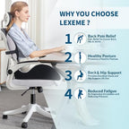 X Large Memory Foam Seat Cushion Lumbar Support Pillow for Sciatica & Tailbone Pressure Relief Coccyx Pad for Office Chair, Car,Wheelchair,Home,Office - Image 2