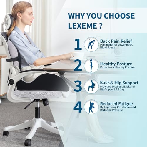 X Large Memory Foam Seat Cushion Lumbar Support Pillow for Sciatica & Tailbone Pressure Relief Coccyx Pad for Office Chair, Car,Wheelchair,Home,Office - Image 2