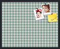 PinPix 30x24 inch Cork Bulletin Board. This Decorative Framed Pin Board Comes with Diamond Pattern in Green and White Design and Satin Black. Ideal for Home, Office Decor or School (PinPix-330) by PinPixBulletinBoards