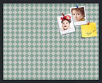 PinPix 30x24 inch Cork Bulletin Board. This Decorative Framed Pin Board Comes with Diamond Pattern in Green and White Design and Satin Black. Ideal for Home, Office Decor or School (PinPix-330) by PinPixBulletinBoards