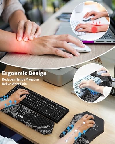 Ergonomic Mouse Pad with Wrist Rest & Keyboard Wrist Rest Support Set - Image 2