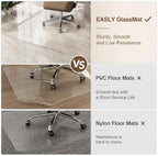 30"X48" Tempered Glass-Glass Chair Mat, Heavy Duty Hard Floor Mat - Image 7