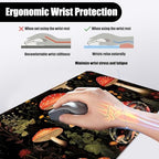 Mouse Pad,Large Desk Mat Set, 4in1 XL Mousepad + Keyboard Wrist Rest+Mouse Wrist Rest+Coaster with Ergonomic Desk Pad for Home Office Table Computer Cover -Mushrooms Woodland Botanical - Image 5