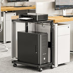 Adjustable Computer Tower Stand - 23.03"-28.3"H PC Holder Cart - Image 5