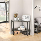 Armocity Corner Desk Small Desk with Outlets Corner Table for Small Space, Computer Desk with USB Ports Triangle Desk with Storage for Home Office, Workstation, Living Room, Bedroom, Oak - Image 5