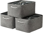 TheWarmHome Fabric Storage Bins Baskets for Organizing, Large Sturdy Storage Basket W/Handles, Decorative Foldable Storage Baskets for Shelves Closet Nursery Toy (X Large - 3 Pack 17.7L×13.8W×9.8H) by TheWarmHome