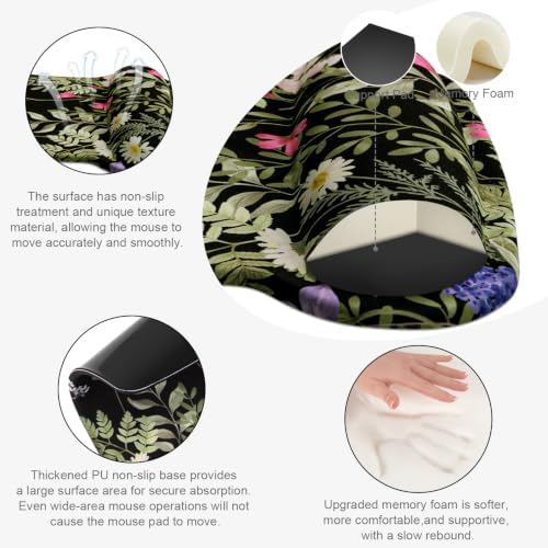 MOSISO Large Gaming Mouse Pad&Keyboard Wrist Rest Set, Black - Image 2