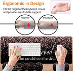 Large Gaming Mouse Pad, Keyboard Wrist Rest + Mouse Wrist Pad + Coaster Combination Set, Memory Sponge Non-Slip Base. Suitable for Office and Home, She Believed She Could So She Did - Image 3