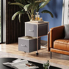 DEVAISE 2 Drawer Mobile File Cabinet, Fabric Vertical Filing Cabinet - Image 2