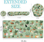 LIMKRIAN Cat Ergonomic Mouse Pad XXL Desk Mat Set, Green Desk Accessories - Image 6