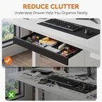 Under Desk Storage Drawer, Slim Sliding Tray Organizer (Black) - Image 3