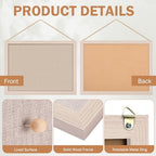 Teling 9 Pack Wood Bulletin Boards with Linen 12''x 16'' Cork Board for Walls with 90 Pushpin Decorative Wood Framed Display for School Office Home Decor (Brown) - Image 3