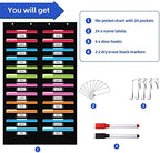 REGELETO 24 Pockets File Storage Pocket Chart with 24 Nametag Pockets, Hanging Wall File Organizer for Classroom and Office, Organize Your Assignments, Files, Scrapbooks, Paper (Black-24 pockets) - Image 4