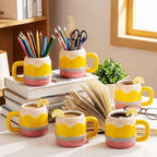 FoldTier 6 Pcs Back to School Gifts Mugs 8.5 oz Pencil Ceramic Coffee Mug Bulk Teacher Gifts Funny Pencil Pen Holders Thank You Teacher mugs Appreciation Presents for Teachers Friends by FoldTier