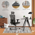 Office Chair Mat for Hardwood Floor&Tile Floor,36"X 48"-Abstract Grey - Image 2