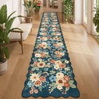 DUKINO 2x12 Washable Runner Rug, Long Runner Rug for Hallway Prussian Blue by DUKINO