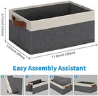 GhvyenntteS Small Fabric Storage Bins with Handles 6 Pack, 11.8" x 7.87" x 5.11" Storage Baskets for Shelves, Baskets for Organizing Clothes Underwear Socks Hats DVDs (Grey/White) - Image 3