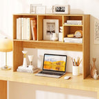 BECOMFORT Desk Hutch, Desk Organizer Shelf with 4 Storage Compartments, Wooden Display Rack, Desktop Bookshelf for Vanity Dressing Tabletop College Dorm Home & Office - Image 2