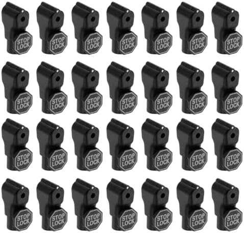 DTGN 200Pcs 4mm Magnetic Peg Hook Locks ABS Plastic, Black by DTGN
