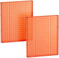 Azar Displays 771620-ORG Plastic Pegboard Wall Organizer - Garage Tool Organizer (Pack of 2) - Durable 1-Sided Wall Panel (16' W x 20' H x 1' D) - Orange by AzarDisplays