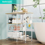 HapiRm Rolling Kitchen Microwave Cart - 4 Tier Microwave Table Stand with Pull-Out Baskets, Coffee Bar Baker's Rack with Wheels Rolling Storage Cart Organizer Shelf for Living Room Office, Balcony - Image 7