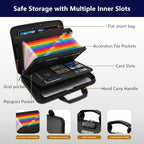 Fireproof Document Box with Lock,Hard-Shell Case File Organizer with 13 Pocket File Folder,Portable Office Travel Storage for Important Documents Passport Laptop (Black, Style C) - Image 5