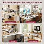 Desk Extender Tray,48"×12" Clamp-On Arm Rest Shelf, 90° Foldable Computer Elbow Support for Office Home, Space-Saving Keyboard Mouse Tray (White) - Image 7