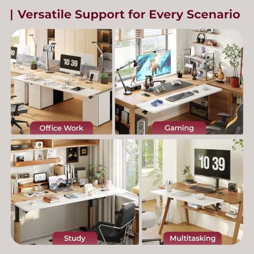 Desk Extender Tray,48"×12" Clamp-On Arm Rest Shelf, 90° Foldable Computer Elbow Support for Office Home, Space-Saving Keyboard Mouse Tray (White) - Image 7