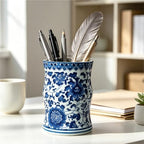 Elegant Jingdezhen Blue and White Porcelain Pen Holder High-End Antique Ceramic for office - Image 6