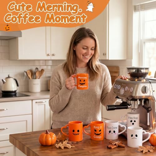 Pickmesh Halloween Coffee Mugs with Heart Handles, 6 Pack 10 Oz Cups - Image 4