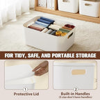 ANMINY White Plastic Storage Bins Baskets with Lids, 12-Pack, 2XL+4L+2M+4S - Image 4