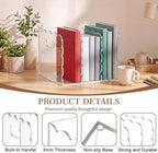 1 PC Scalloped Acrylic Magazine Holder, File Organizer, Handle Cutout Style - Image 3