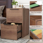 File Cabinet 2 Drawer, Wood Filing Cabinets with Hanging Bars for Letter Size, Samll Filing Cabinets for Home Office, Under Desk Storage Cabinet, Assembly Required, Brown - Image 6