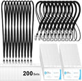 Marspark 4"x3" Name Badge Holder with Lanyard Bulk, Black, 200 Sets by Marspark