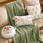 ISAENNE Designer Linen Throw Pillow Cover,Set of 2,20"x12"-Serenity D - Image 3