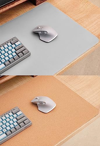 Ruby Lil Waterproof Leather Mouse Pad, Natural Cork & PU Leather Dual Side, Office Desk Writing Mat with Stitched Edge for Office Work/Home/Decor,Gray,100x60cm - Image 7