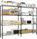 8 Tier Storage Racks Shelving, Heavy Steel Pantry Shelves, Adjustable Wire Shelving Rack, Suitable for Garage, Kitchen, Bathroom, Office, 35" W x 14" D x 106" H, Black by Unknown