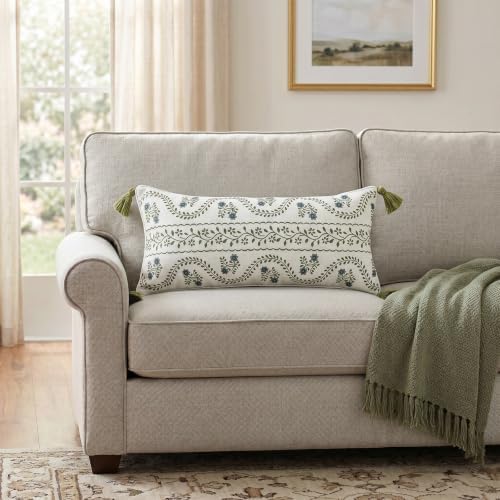 ISAENNE Designer Linen Throw Pillow Cover,Set of 2,28"x12"-Mosella D - Image 3