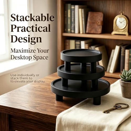 6 PCS 5/6/8 Inch Wooden Risers for Display Wood Pedestal Stand (Black) - Image 6