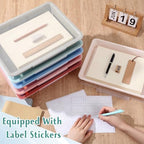 Tinlade 24 Pcs Classroom Paper Storage Bins with Lids, Boho, 13x10in - Image 5