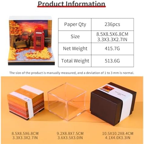 3D Calendar 2027, Unique 3D Memo Pad Tear Away Time Piece Calendar, Fun DIY Paper Carving Art 3D Desk Calendar Notepad Gift for Christmas, New Year (Seine River Banks) - Image 6