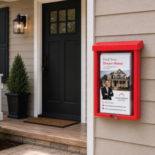 SOURCE ONE Outdoor Real Estate Style Brochure Holder Color Variety White, Black, Red , Pink & Blue Available - Image 3