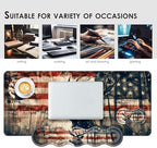 Large Keyboard Mouse Pad Set, Extended Mouse Pad+Keyboard Wrist Rest Support, Memory Foam Ergonomic Easy Typing, 4Pcs (31.5×11.8 in) Desk Pad Set for Office Home,American Flag Deer - Image 7