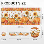 Britimes Keyboard Mouse Pad Set, 4 in 1 Desk Mat Set, Fall Pumpkin - Image 2
