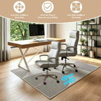 Office Chair Mat - for Hardwood Floors, Large Non-Slip Easy-Clean Floor Protection Blanket (Light Gray, “60 x 48in”) - Image 7