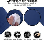 Desk Mat, Waterproof Desk Pad Protector, Eco-Friendly Natural Cork & Leather Double-Sided Office Desk Mat Mouse Pad, Smooth Surface Soft Desk Writing Mat for Office Home Work Game (Blue, 47x24Inch) - Image 4