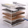 HeZone Acrylic Paper Letter Tray Organizer, 5 Tiers, Transparent, Modern, Rectangular, Stackable, Office by HeZone