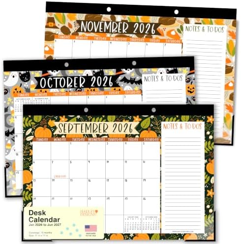 Large Teacher Desk Calendar 2026-2027 - Desktop Calendar 2026 by HadleyDesigns